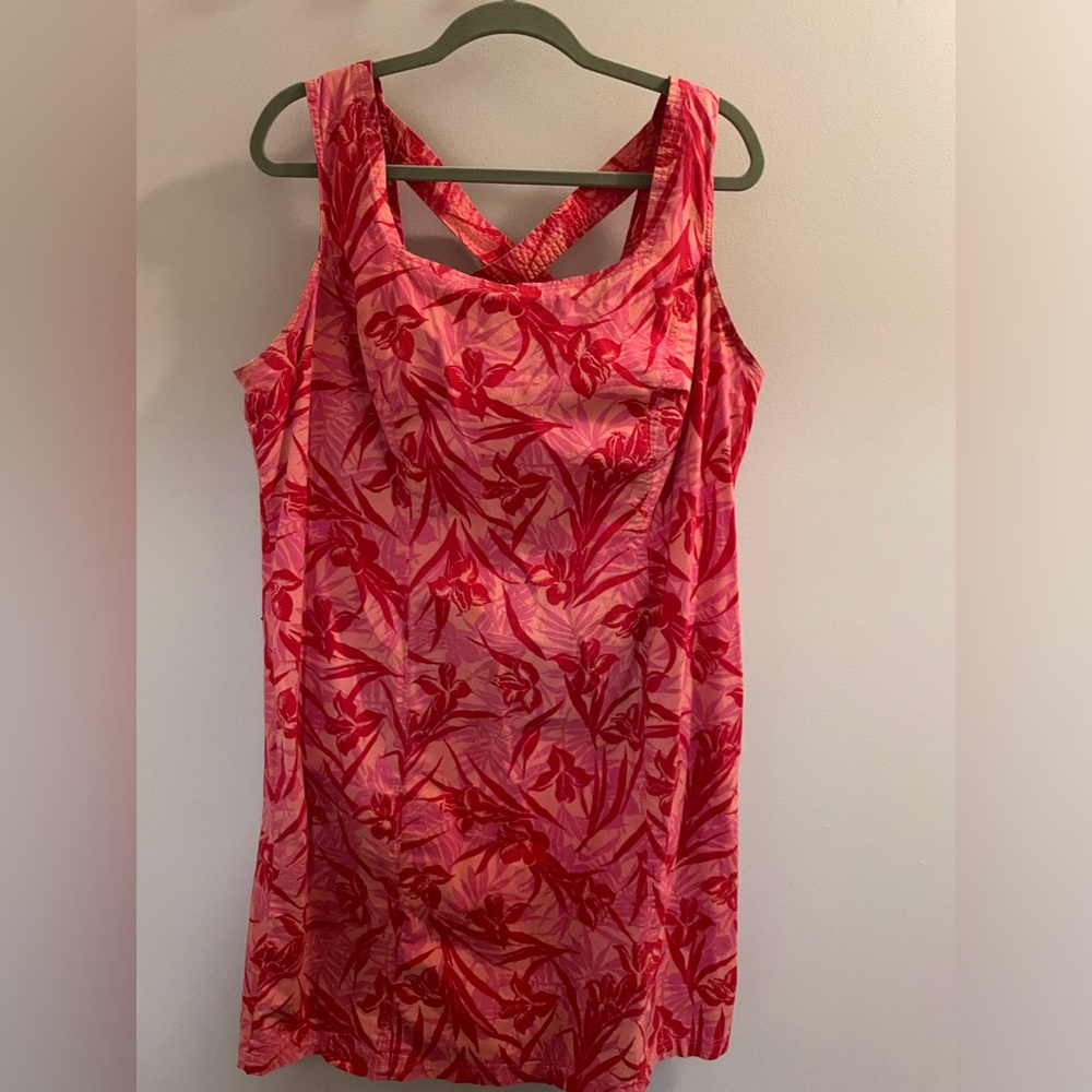 Faded Glory Red and Pink Stretch Dress